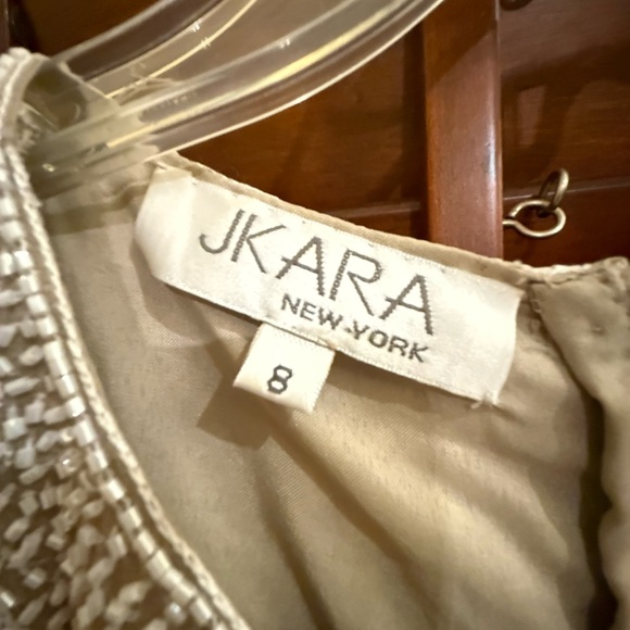 J Kara Cream and Tan Beaded Dress - Picture 5 of 7